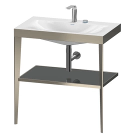 Duravit XViu Консоль напольная, 850x800x480мм с полкой, с раковиной без перелива, 2 отв, цвет: champagne matt/black high gloss lacquer (XV4715EB140)
