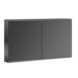 EMCO Prime2 Зеркальный шкаф 1200xh700мм с подсветкой, навесной, 2 двери, 2 полки, розетка, цвет: черный (9497 060 46)