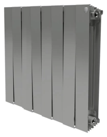 Радиатор биметаллический Royal Thermo Piano Forte 500 Silver Satin 8 секций-серебристый
