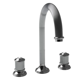 BONGIO ROYALE80 Смеситель для раковины на 3 отверстия с донным клапаном, цвет: хром/swarovski (24501CRST)