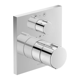 Duravit C.1 Смеситель термостатический для ванны скрытого монтажа (наружная часть квадрат) с запорным переключателем, цвет: хром (C15200013010)