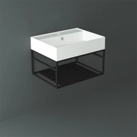SIMAS AGILE Структура металлическая 61x46xh28 см, подвесная, для раковины AG61, с 1 полкой, цвет черный матовый (AGSS61)
