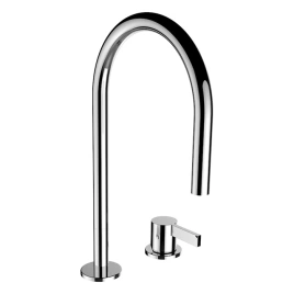 Laufen Kartell Смеситель для раковины на 2 отв, с донным клапаносм, поворотный излив 166 мм, цвет: хром (3.1133.2.004.221.1)