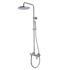 FIMA Carlo Frattini, Bathroom Flo, Душевая стойка, смеситель+ верхний душ D250мм, держатель верхнего душа, цвет хром (F3805/2CR)