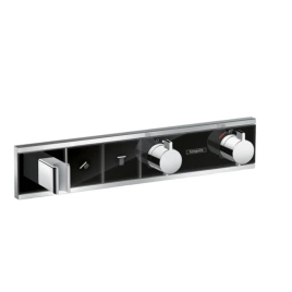 Hansgrohe RainSelect Встраиваемый термостат для душа на 2 источника, с держ. душа (внешняя часть), цвет: черный/хром (15355600)