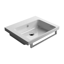Раковина GSI Norm Norm подвесная-встраиваемая 60х50x18см с 1 отвпод смесительитель цвет белый