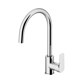 Gattoni H2omix3000 CUCINA Смеситель для раковины высокий 378 мм поворотный излив 220 мм, цвет хром (3066/30C0cr)