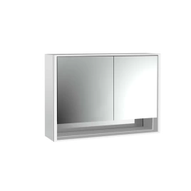 Emco Loft Зеркальный шкаф с подсветкой LED с с ниж.отделением навесная модель, 1000 mm, 2-дверки, широкая дверка слева зеркальная задняя стенка (9798 052 16)