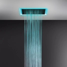 Gessi Afilo Встраиваемая душевая система 500х500мм, троп.ливень,водопад,распыление,хромо + пульт упр. (треб. блок питания на 12B), окантовка белый CN (57509#279)