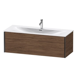 Duravit XViu Тумба подвесная 610x800x480мм, для раковины 234412, 1 ящик, цвет: walnut dark/черный матовый (XV40360B221)