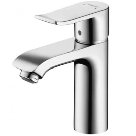 Hansgrohe Metris Смеситель для раковины с донным клапаном, на 1 отв, излив 116мм, h100мм, цвет: хром (31080000)