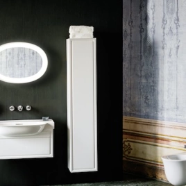 Laufen New Classic Колонна высокая подвесная 330х330х1600мм, 4 полочки, 1 дверка -петли слева, цвет белый глянцевый (4.0606.1.085.631.1)