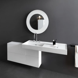 Laufen Kartell Тумба под раковину справа, 1200х270х610мм, с 1 дверцей и 2 створками, цвет: белый матовый (4.0829.2.033.640.1)