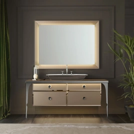 VITAGE milldue edition Majestic Тумба 1260х549хh480 мм, подвесная, с 4 выдв. ящиками. без отв. под смес, отделка зеркало Bronzo acidato/black crom (3230.72+3290.72 2шт)