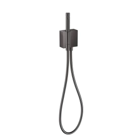 AX Edge Ручной душ 2jet с держателем, шлангом 1,25м и обр.клапаном, алмазн. огранка, цвет: полир. черный (46521330)