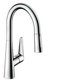Hansgrohe Talis M51 Смеситель для кухни на 1 отв, поворотный излив 213мм с вытяжным душем, 2jet, h185мм, цвет: хром (73851000)
