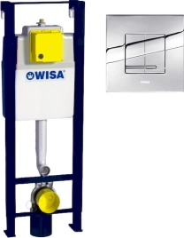 Система инсталляции для унитазов Wisa XS WC Front Basic Cr с кнопкой XS Delos DF хром