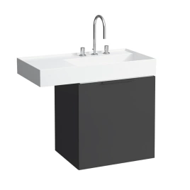 Laufen Kartell Тумба под раковину 810334/5, 595х455х615мм, с 1 выдвиж. ящиком с полкой, с сифоном, цвет: черный глянцевый (4.0755.1.033.633.1)
