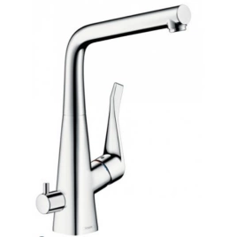 Hansgrohe Metris M71 Смеситель для кухни на 1 отв, поворотный излив, с запорным вентилем. цвет хром (14888000)