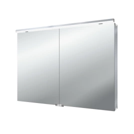 EMCO Flat Зеркальный шкаф 1000 мм, LED-подсветка, 2 двери, 2 полки, розетка, без нижней подсветки (9797 050 65)