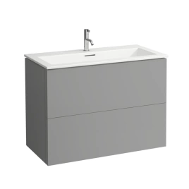 Laufen Kartell Тумба с керамической раковиной цвет белый 1000х500х725мм, с 2 выдвиж. ящиками с 1 отв. под смеситель, цвет: шиферный (8.6033.7.642.104.1)