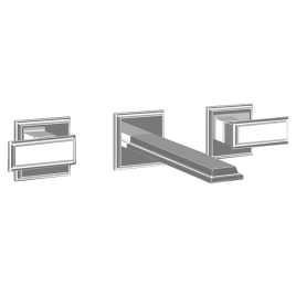 Gessi Eleganza Встраиваемый смеситель для раковины на 3 отверстия, без донного клапана, с изливом(внешние части), цвет: Finox (46090#149)