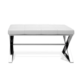 Decor Walther Bench Скамейка 81x41x43см, экокожа, цвет: хром /белый (508904)
