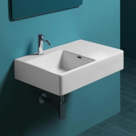 Раковина QU75Sx1 bi SIMAS Top e lavabi darredo накладная-подвесная 75х45 см с 1 отв под смеситель левая цвет белый