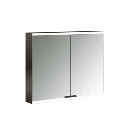 Emco Prime Зеркальный шкаф с подсветкой LED2 Facelift навесная модель, 800 mm, 2-дверки, IP 20, цвет черный зеркальная задняя стенка (9497 135 24)