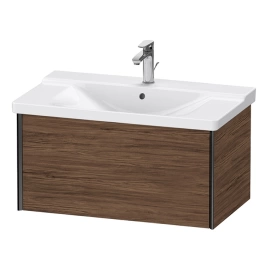 Duravit XViu Тумба подвесная 405x810x469мм, для раковин 233285, 233385, 233485, 1 ящик, цвет: walnut dark/черный матовый (XV40160B221)