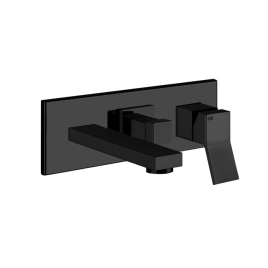 Gessi Rettangolo K Встраиваемый смеситель с изливом и переключателем PUSH(внешние части), цвет: черный (53136#299)