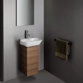 Laufen INO Тумба под раковину 815301, 280х310х605мм, с 1 дверцей, с сифоном, с 4 полками, DX, цвет: темный орех (4.2530.2.030.171.1)