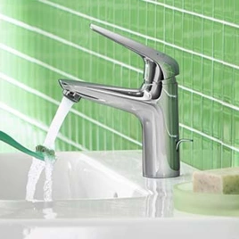 Hansgrohe Novus Cмеситель для раковины 100 на 1 отв. без донного клапана, излив 118мм, h98мм, цвет: хром (71031000)