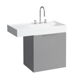 Laufen Kartell Тумба под раковину 810334/5, 595х455х615мм, с 1 выдвиж. ящиком с полкой, с сифоном, цвет: серый матовый (4.0755.1.033.634.1)