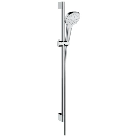 HG Croma Seleсt E Душевой набор: штанга 900mm, ручной душ 110, 1jet (Rain), EcoSmart, шланг, цвет: белый/хром (26595400)
