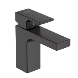 Hansgrohe Vernis Shape Смеситель для раковины 100 CoolStart, на 1 отв, с донным клапаном, излив 110мм, h95мм, цвет: матовый черный (71594670)