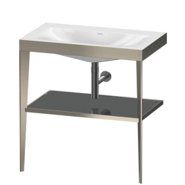 Duravit XViu Консоль напольная, 850x800x480мм с полкой, с раковиной без перелива, без отв, цвет: champagne matt/flannel grey high gloss lacquer (XV4715NB189)