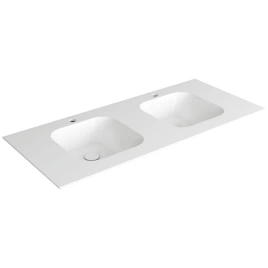 SIMAS WAVE Раковина двойная на столешницу 120x50xh14,5 см, по 1 отв под смеситель на раковину,цвет белый