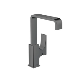 Hansgrohe Metropol Смеситель для раковины 230, на 1 отв, с донным клапаном, излив 165мм, цвет: шлифованный черный хром (32511340)