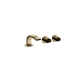 Fantini Venezia In Смеситель для биде, 1 отв, с донным клапаном, излив 132мм, цвет: Matt British Gold PVD (29 P6 N511SB)