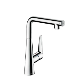 Hansgrohe Talis Select M51 Смеситель для кухни, на 1 отв однорычажный, поворотный излив 248мм, 1jet, h280мм, кнопка вкл/выкл, цвет: под сталь (72820800)