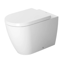 Duravit ME by Starck Унитаз напольный пристенный вариант, включая крепление, сток горизонтальный, 4,5 л., 370x600мм, Цвет: Белый с WonderGliss (21690900001)