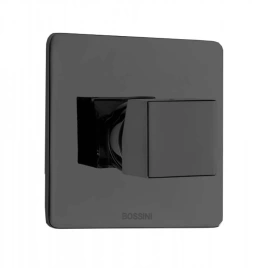 Bossini Cube Смеситель для душа на 1 выход (внешняя часть -настенная накладка и квадратная ручка), цвет: черньій матовьій (Z00064.073)
