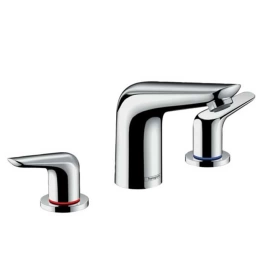 Hansgrohe Novus Смеситель для раковины 100 на 3 отв. с донным клапаном, излив 118мм, h99мм, цвет: хром (71140000)