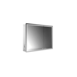 EMCO Prestige2 Зеркальный шкаф 915 мм, встраиваемый, LED-подсветка, 2 двери, 2 полки, розетка, левый, с EMCO light system (9897 081 05)