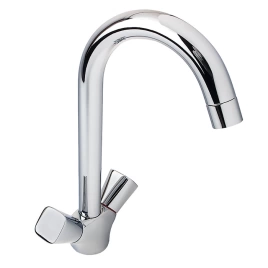 Hansgrohe Logis Смеситель для кухни на 1 отв, поворотный излив 156мм, h212мм, с 2 ручками, цвет: хром (71280000)