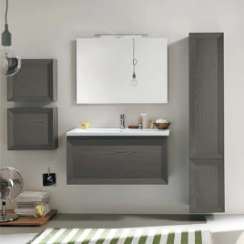 EBAN Paola 100 база подвесная 100x47x48,5h, с 1 выдвижным +1внутр. ящиками, доводчики Blum,цвет grigio ardesia (FBSPA100-GAx0 grigio ardesia)