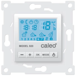 Терморегулятор Caleo 920 белый с адаптерами встраиваемый цифровой с программированием 3-5 кВт