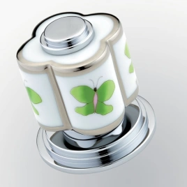 THG CAPUCINE VERT DECOR PLATINE Вентиль смесителя для раковины, декор платина/зеленый, цвет хром (A7E-A02-35)