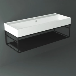 SIMAS AGILE Структура металлическая 121x46xh28 см, подвесная, для раковины AG121, с 1 полкой, цвет черный матовый (AGSS121)